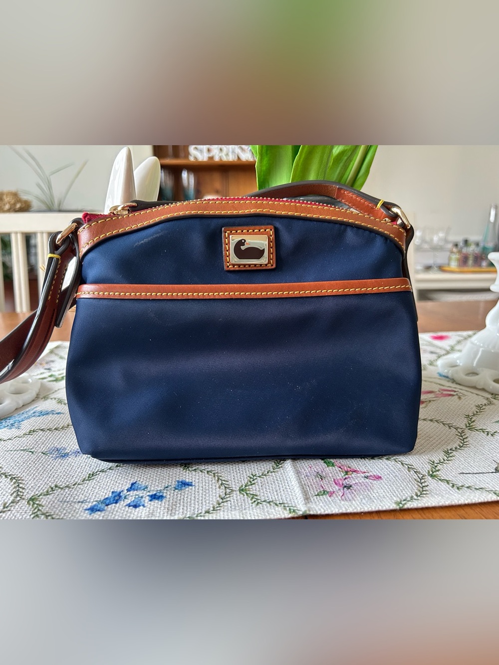 Dooney & Bourke Navy Nylon Pouchette Crossbody
